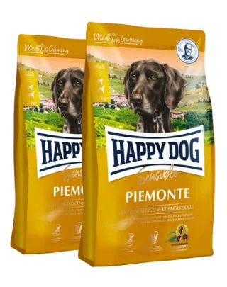HAPPY DOG Supreme Piemonte hrana uscata caini adulti, cu rata, castane si peste 20 kg (2 x10 kg)