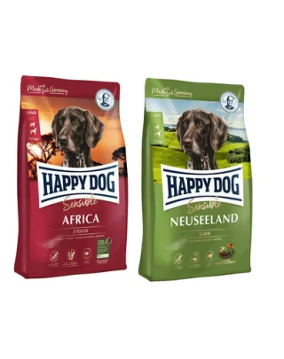 HAPPY DOG Supreme Africa 12.5 kg + Noua Zeelanda 12.5 kg hrana pentru caini cu intolerante alimentare