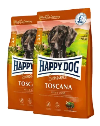 HAPPY DOG Supreme Toscana cu miel si somon 8 kg (2 x 4 kg) Hrana uscata caini sensibili