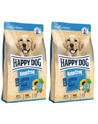 HAPPY DOG NaturCroq Junior cu pasare 30 kg (2 x 15 kg) Hrana uscata pentru catei