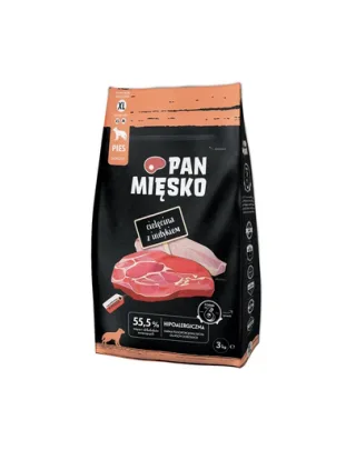 PAN MIĘSKO Hrana caine talie foarte mare, cu vitel si curcan 3kg