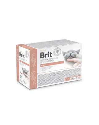 BRIT Veterinary Diet Grain Free Renal fileuri în sos cu somon pentru pisici 12x85g