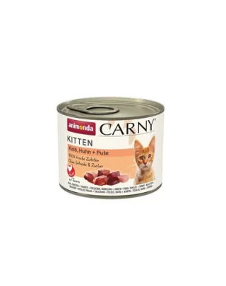 ANIMONDA Carny Kitten Veal&amp;Chicken&amp;Turkey 200 g Hrana pisoi, cu vitel, pui si curcan