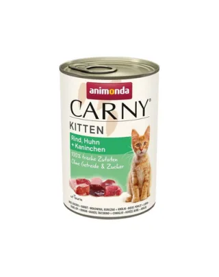 ANIMONDA Carny Kitten Beef&amp;Chicken&amp;Rabbit 400 g Hrana umeda pentru pisoi, cu vita, pui si iepure