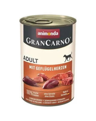 ANIMONDA GranCarno Adult with Poultry hearts 400 g hrana caini adulti, inimi de pasare