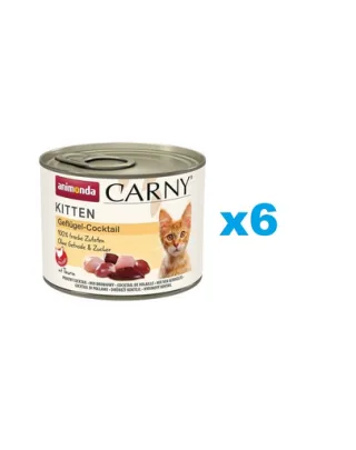 ANIMONDA Carny Kitten Poultry Cocktail conserva 6x200 g cocktail de pasare pentru pisoi