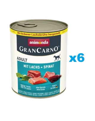 ANIMONDA GranCarno Adult somon si spanac 6x800g hrana pentru caini