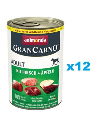 ANIMONDA GranCarno Adult Conserve caine, cu vanat si mere 12x400 g