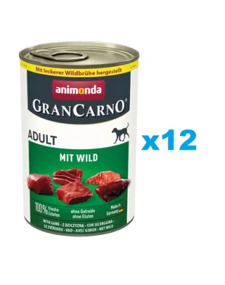 ANIMONDA GranCarno Adult set conserve caini 12x400g cu vanat