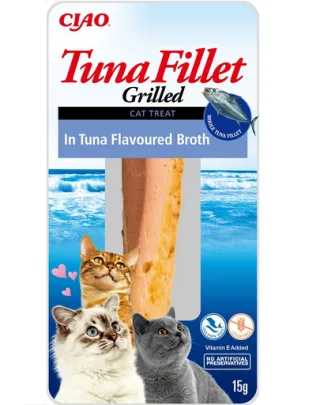 INABA Tuna fillet in tuna flavoured broth 15g file de ton in sos pentru pisici