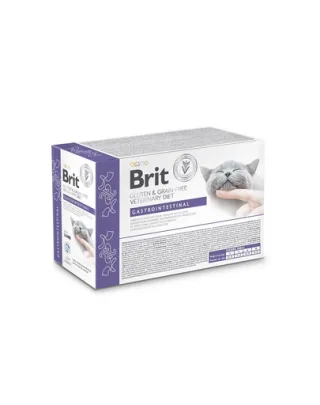 BRIT Veterinary Diet Grain Free Gastrointestinal fileuri în sos cu miel pentru pisici, 12x85g
