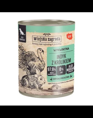 WIEJSKA ZAGRODA hrană umedă pentru câini curcan cu iepure 800 g