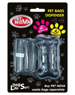 PET NOVA Dispenser + rola pungi excremente 20 buc, negru