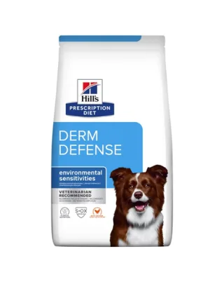 HILL'S Prescription Diet Canine Derm Defense 4 kg pentru caini cu intolerante de mediu