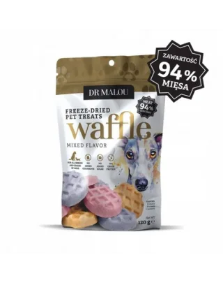 DR MALOU Waffle vafe liofilizate din carne de pui arome mixte 120 g