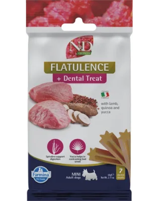 FARMINA N&amp;D Quinoa Dental Treat Flatulence Mini 60 g gustare dentara pentru caini de talie mica