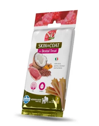 FARMINA N&amp;D Quinoa Dental Treat Skin Coat Duck Medium/Maxi 100 g batoane dentare caini de talie medie si mare, cu rata