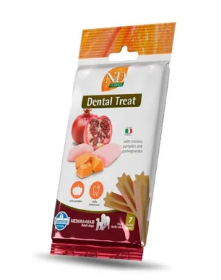 FARMINA N&amp;D Pumpkin Dental Treat Chicken Pomegranate Medium/Maxi 100 g Batoane dentare caini de talie medie si mare, cu pui
