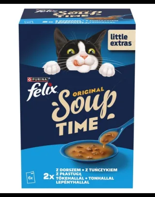 FELIX Original Soup hrană complementară pisici supă pește 6x48 g