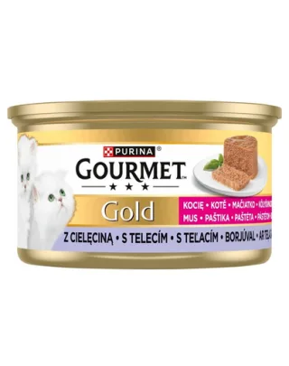 GOURMET Gold Kitten Mousse hrană umedă pisoi vițel 85 g