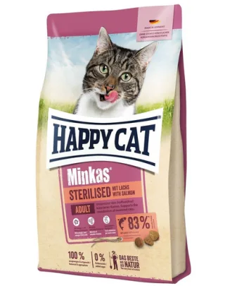 HAPPY CAT Minkas Sterilised somon hrană uscată pisici 10 kg