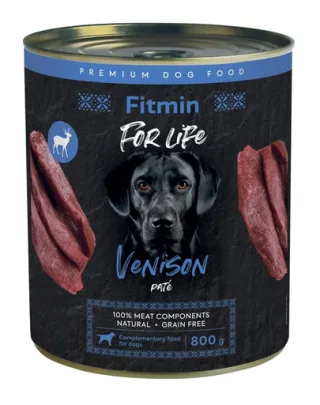 FITMIN For Life Pate Cerb 800g hrană umedă câini fără cereale