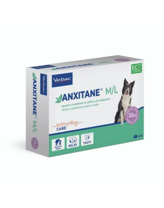 VIRBAC Anxitane M/L Supliment pentru ameliorarea stresului pentru caini si pisici de peste 10 kg, 30 tab.