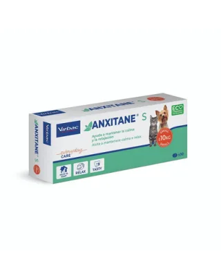 VIRBAC Anxitane S supliment pentru ameliorarea stresului pentru caini si pisici sub 10 kg, 30 tab.