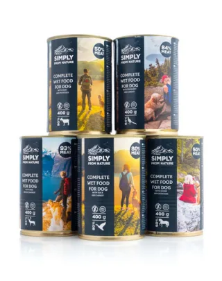 SIMPLY FROM NATURE Hrana umeda caini mix 5 arome 5 x 400g