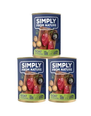 SIMPLY FROM NATURE Hrana umeda pentru caini, carne de capra si cartofi 3 x 400 g