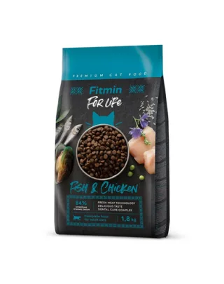 FITMIN Cat For Life Adult Fish and Chicken 1,8 kg hrana cu peste si pui pentru pisici