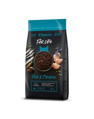FITMIN Cat For Life Adult Fish and Chicken 8 kg hrana pisici adulte, peste si pui