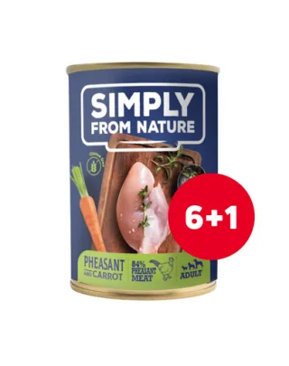 SIMPLY FROM NATURE fazan si morcovi set hrana caini 6 x 400 g + 1 GRATIS