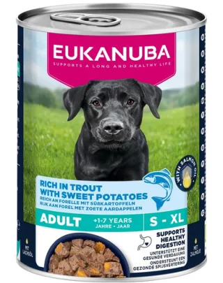 EUKANUBA Life Care Adult Rich in Trout 400 g pate câini bogat în păstrăv și cartofi dulci