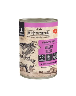 WIEJSKA ZAGRODA Conservă hrană pentru căței festin de carne 400 g