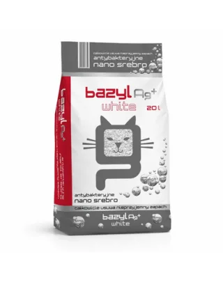 BAZYL Ag+ Compact White 20 L nisip pentru pisici cu nano-argint
