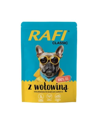 RAFI Classic hrana umeda cu vita pentru caini 400g