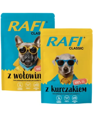 RAFI Classic pachet plicuri mancare caini 20x400g cu vita si pui