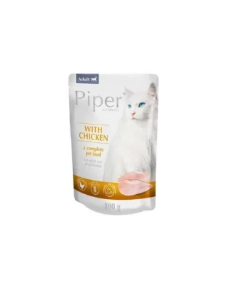 DOLINA NOTECI Piper Animals hrana umeda pentru pisici adulte, cu carne de Pui, 100 g