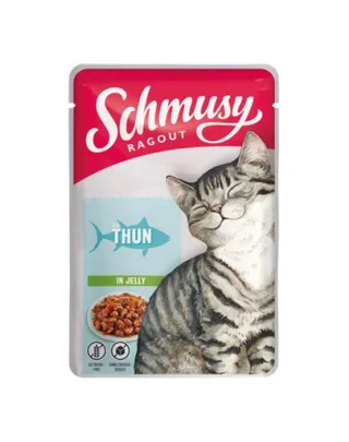 SCHMUSY RAGOUT Plic pentru pisici, cu ton in aspic 100 g