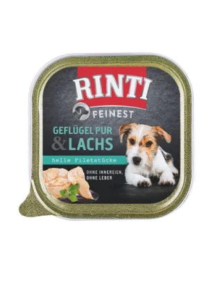 RINTI Feinest Poultry Pure&amp;Salmon tavita pui si somon pentru caini 150 g