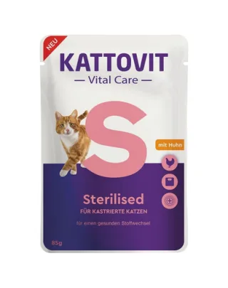 KATTOVIT Vital Care Sterilised cu pui 85 g plic hrana umeda