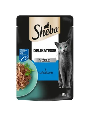 Hrană umedă pisici adulte ton în gelatină SHEBA Delicacy plic 85 g