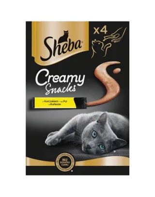 Recompense cremoase pisici cu pui SHEBA Creamy Snacks 4x12 g