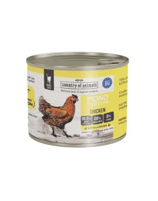 COUNTRY OF ANIMALS hrană umedă monoproteică cu pui pentru pisici 200 g
