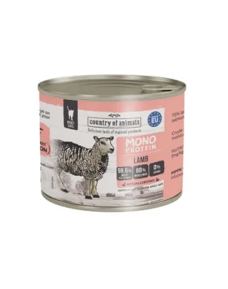 COUNTRY OF ANIMALS hrană umedă monoproteică cu miel pentru pisici 200 g