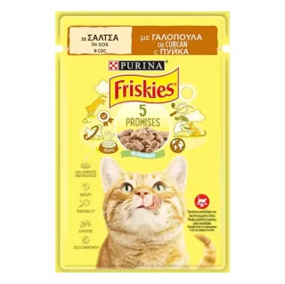 FRISKIES Adult, Curcan, plic hrană umedă pisici, (în sos), 85g