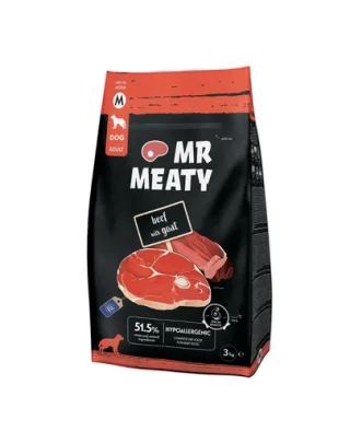 Hrană uscată câini adulți digestie sensibilă vită și capră MR MEATY 3kg