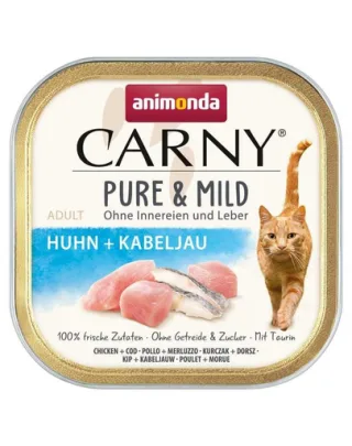 ANIMONDA Carny Pure &amp; Mild Hrană umedă pentru pisici cu pui și cod 100 g