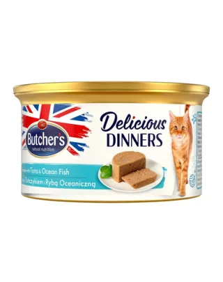 BUTCHER'S Classic Delicious Dinners mousse cu ton și pește 85 g